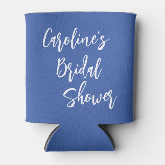 スクリプモダントブライダルシャワーカスタム青王室の色 缶クーラー (正面)