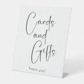 スクリプモダントブライダルシャワーカードとギフト 台座サイン (正面)