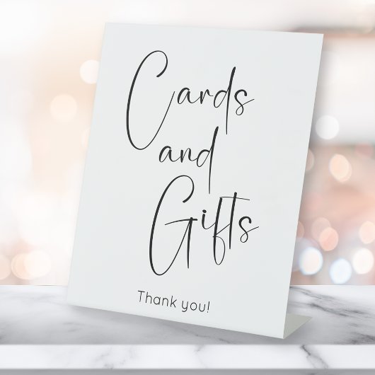 スクリプモダントブライダルシャワーカードとギフト 台座サイン