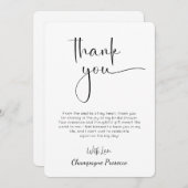 スクリプモダントブライダルシャワーサンキューカード 招待状 (正面/裏面)