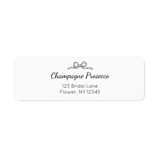 スクリプモダントブライダルシャワーボウアドレス ラベル (正面)