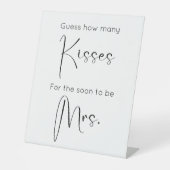 スクリプモダントブライダルシャワー数の推測キス 台座サイン (正面)