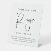 スクリプモダントブライダルシャワー数の推測リングや輪 台座サイン (正面)