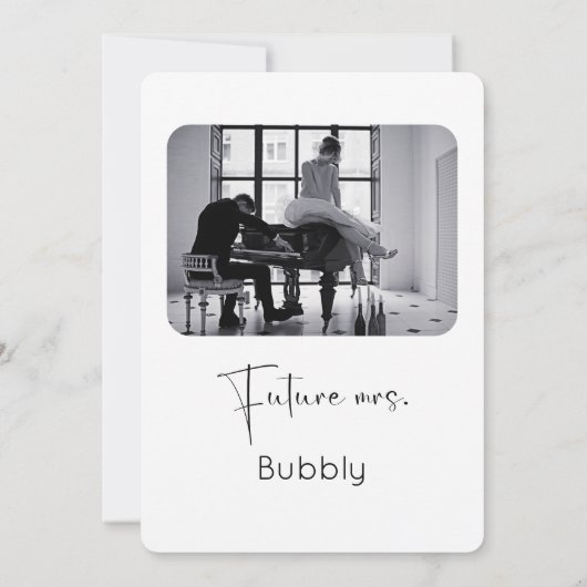 スクリプモダントブライダルシャワー真珠とプロセッコ 招待状 (裏面)