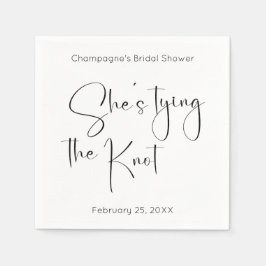 スクリプモダントブライダルシャワー結び目 スタンダードカクテルナプキン