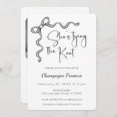 スクリプモダントブライダルシャワー結び目 招待状 (正面/裏面)