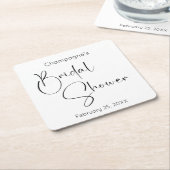 スクリプモダントブライダルシャワー スクエアペーパーコースター (アングル)