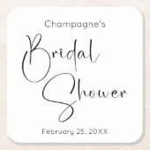 スクリプモダントブライダルシャワー スクエアペーパーコースター (正面)