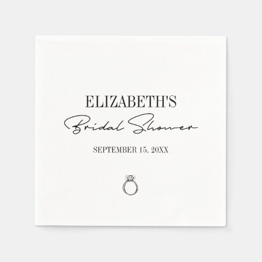 スクリプモダントブライダルシャワー スタンダードカクテルナプキン (正面)