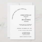 スクリプモダントブラック、ミニマル結婚式招待状 招待状 (正面)