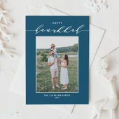 スクリプモダントブルーハッピーハヌカー写真 シーズンカード