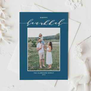 スクリプモダントブルーハッピーハヌカー写真 シーズンカード