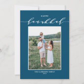 スクリプモダントブルーハッピーハヌカー写真 シーズンカード (正面)