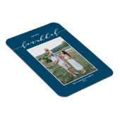 スクリプモダントブルーハッピーハヌカー写真 マグネット (右側)