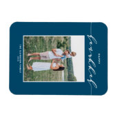 スクリプモダントブルーハッピーハヌカー写真 マグネット (横)