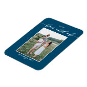 スクリプモダントブルーハッピーハヌカー写真 マグネット (左側)