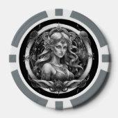 スクリプモダントブルー金ゴールドメイドサインカスタム《星座》乙女座 ポーカーチップ (正面)