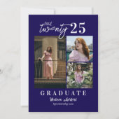 スクリプモダントブルー3フォトコラージュ卒業 案内状 (正面)