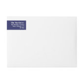 スクリプモダントブルー&ホワイトハヌカー差出人住所 ラップアラウンドラベル (正面)