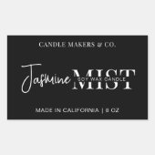 スクリプモダントプロフェッショナル白黒キャンドル 長方形シール (正面)