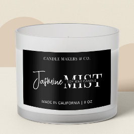 スクリプモダントプロフェッショナル白黒キャンドル 長方形シール