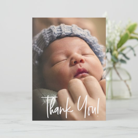 スクリプモダントベビー写真の生誕発表 サンキューカード (スタンド正面)