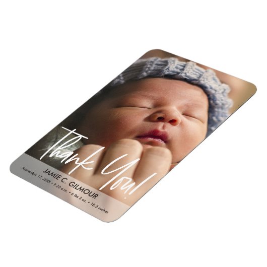 スクリプモダントベビー写真の生誕発表 マグネット (左側)