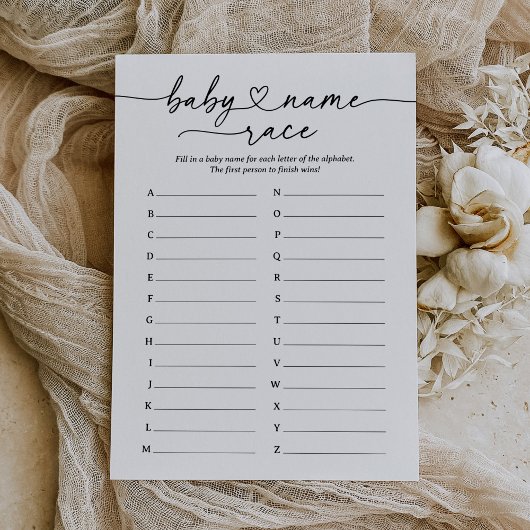 スクリプモダントベビー名レースベビーシャワーゲーム 招待状