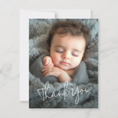 スクリプモダントベビー発表写真感謝していユー サンキューカード (正面)