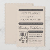 スクリプモダントベージュ&グレー結婚式招待状 招待状 (正面/裏面)