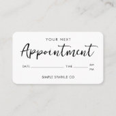 スクリプモダントミニマルアポイントメントリマインダーカード 予約カード (正面)