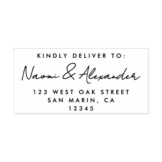 スクリプモダントミニマルウェディングRSVP差出人住所 セルフインキングスタンプ (デザイン)