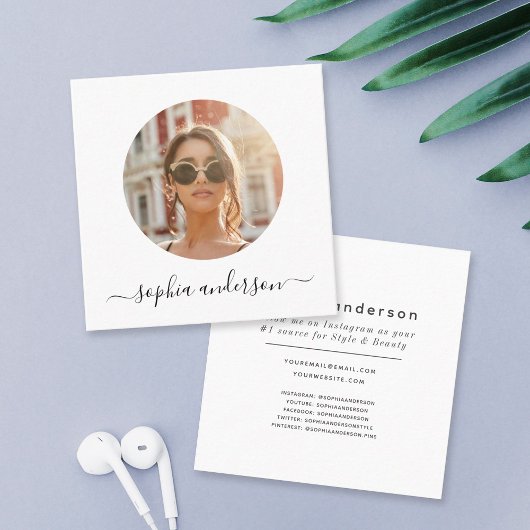 スクリプモダントミニマルシンプルフォトソーシャルメディア コーリングカード