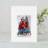 スクリプモダントミニマルタイポグラフィ1写真クリスマス 箔シーズンカード (立ち正面)