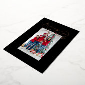 スクリプモダントミニマルタイポグラフィ1写真クリスマス 箔シーズンカード (回転した状態)