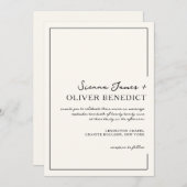スクリプモダントミニマルフレーム結婚式招待状 招待状 (正面/裏面)