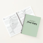 スクリプモダントミニマルミントグリーン料理レシピ ノートブック (内部)