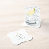 スクリプモダントミニマル金ゴールド結婚式の引き出物 ペーパーコースター (インサイチュ)