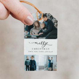 スクリプモダントミニマル3写真メリークリスマス ギフトタグ
