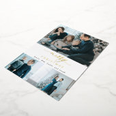 スクリプモダントミニマル3写真メリークリスマス 箔シーズンカード (回転した状態)