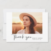 スクリプモダントミニマル5フォトコラージュ卒業 サンキューカード (正面)