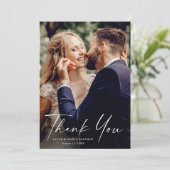 スクリプモダントミニマル・シック・フォト結婚ズ サンキューカード (スタンド正面)