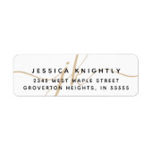 スクリプモダントミニマル・金ゴールド・モノグラムイニシャル ラベル (正面)