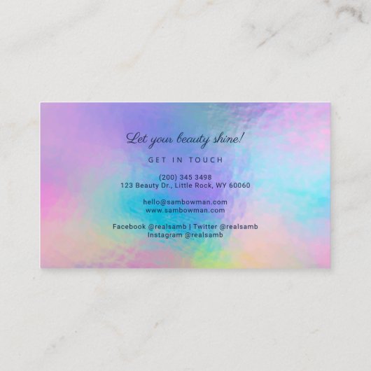 スクリプモダントメイクアーティスト虹色 名刺 (裏面)