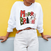 スクリプモダントメリーと明るいクリスマカラフルス スウェットシャツ