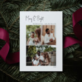 スクリプモダントメリーと明るい垂直3枚の写真 シーズンカード