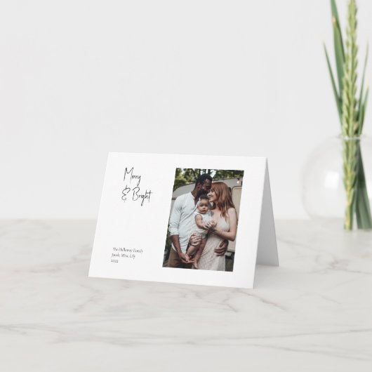 スクリプモダントメリーと明るい折り畳み独身の写真 シーズンカード (正面)