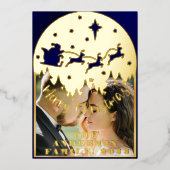 スクリプモダントメリークリスマスフォトフォイルホリデー 箔シーズンカード (正面)