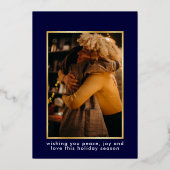 スクリプモダントメリークリスマスフォトフォイルホリデー 箔シーズンカード (裏面)