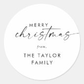 スクリプモダントメリークリスマスホリデー ラウンドシール (正面)